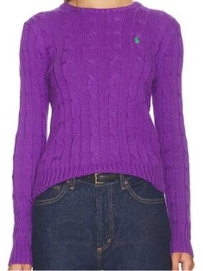 Polo cable knit sweater purple